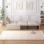 Mjkone Twin Size Sofa Bed, 2 in 1 Convertible Linen Loveseat Sleeper Sofa Couch with Cushions
