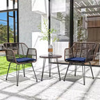 UPTIOT 3 Piece Wicker/rattan Seating Group With Cushions