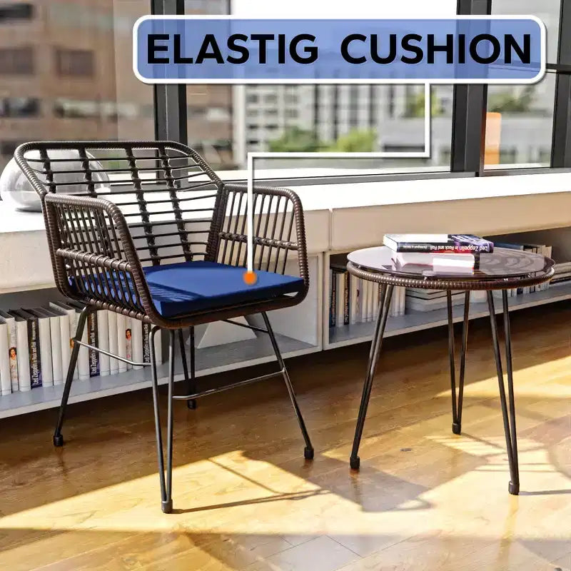 UPTIOT 3 Piece Wicker/rattan Seating Group With Cushions