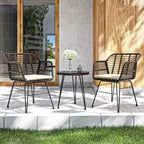 UPTIOT 3 Piece Wicker/rattan Seating Group With Cushions