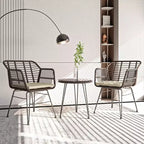 UPTIOT 3 Piece Wicker/rattan Seating Group With Cushions