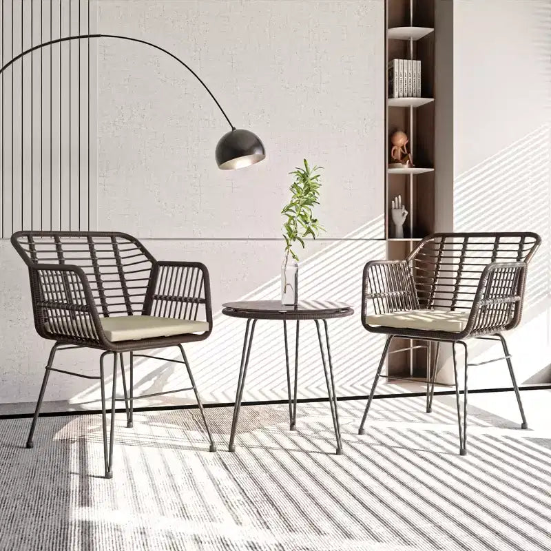 UPTIOT 3 Piece Wicker/rattan Seating Group With Cushions