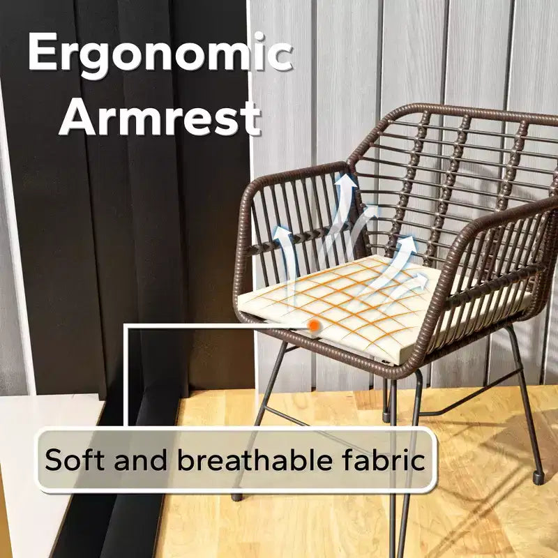 UPTIOT 3 Piece Wicker/rattan Seating Group With Cushions