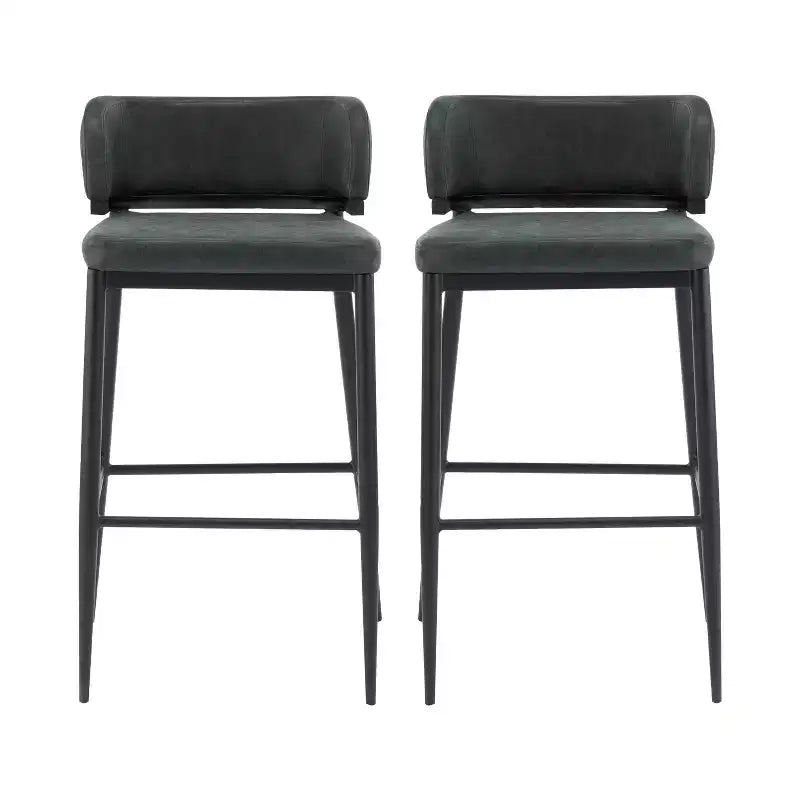 Christopher Knight Home Carolyn Industrial Metal and Leathaire Barstool (Set of 2)