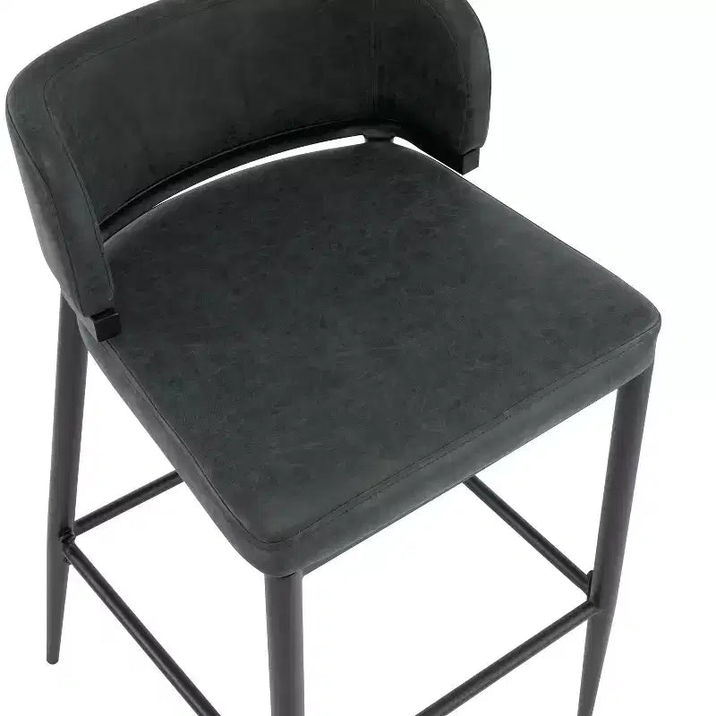 Christopher Knight Home Carolyn Industrial Metal and Leathaire Barstool (Set of 2)