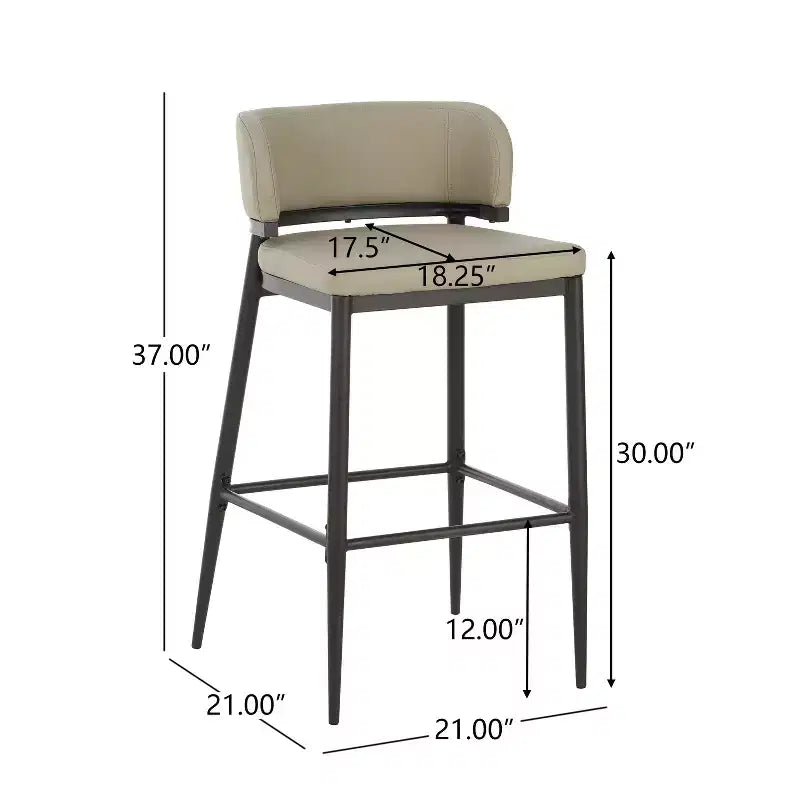 Christopher Knight Home Carolyn Industrial Metal and Leathaire Barstool (Set of 2)