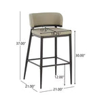 Christopher Knight Home Carolyn Industrial Metal and Leathaire Barstool (Set of 2)
