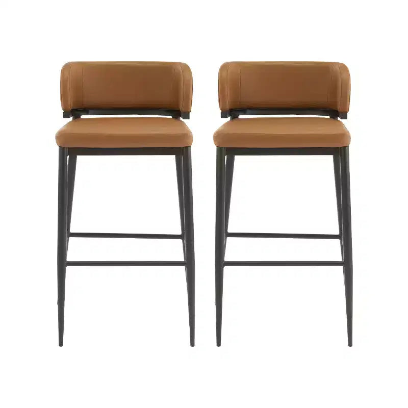 Christopher Knight Home Carolyn Industrial Metal and Leathaire Barstool (Set of 2)