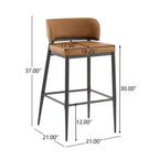 Christopher Knight Home Carolyn Industrial Metal and Leathaire Barstool (Set of 2)