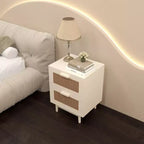 GDFStudio Regina 23.2 H Wood and Rattan Nightstand with Two Drawers