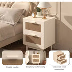 GDFStudio Regina 23.2 H Wood and Rattan Nightstand with Two Drawers
