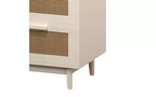 GDFStudio Regina 23.2 H Wood and Rattan Nightstand with Two Drawers