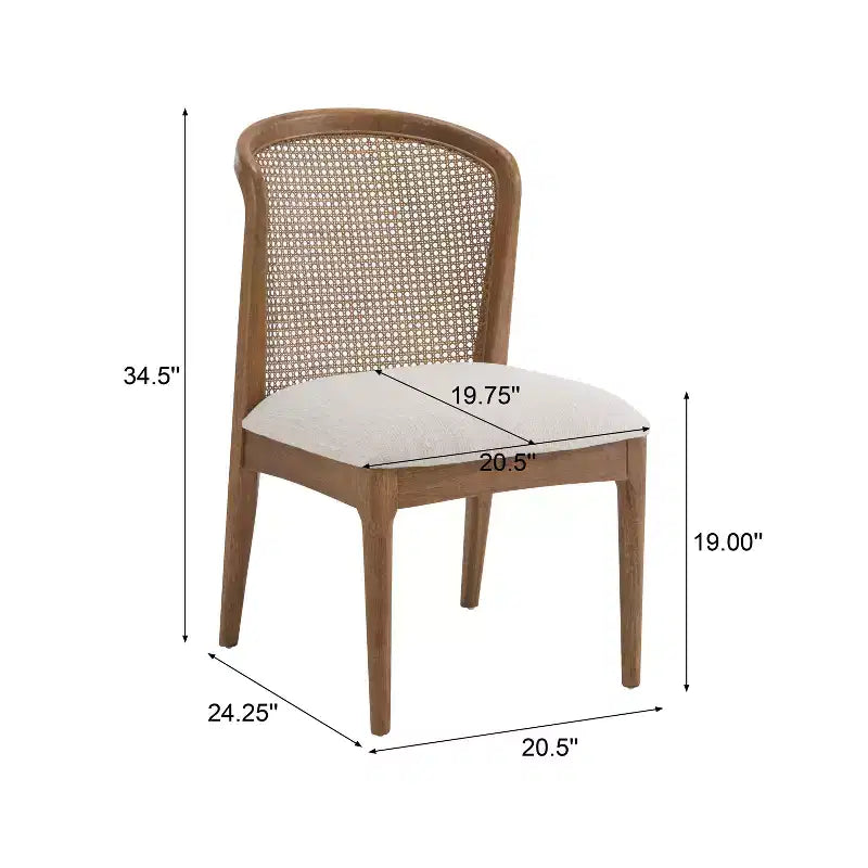 Christopher Knight Home Whim Rubber Wood Dining Chair with Rattan Back