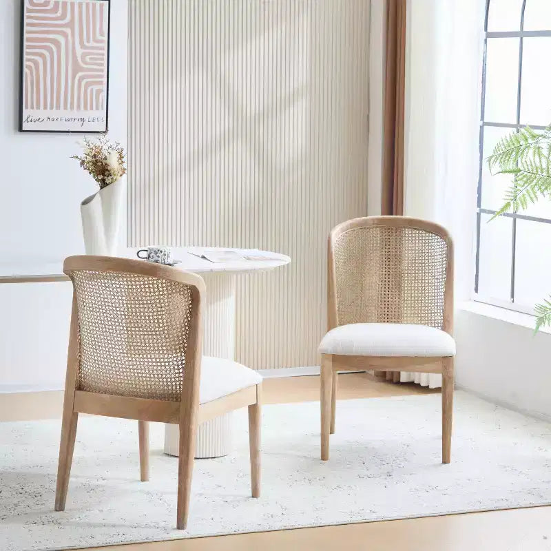 Christopher Knight Home Whim Rubber Wood Dining Chair with Rattan Back