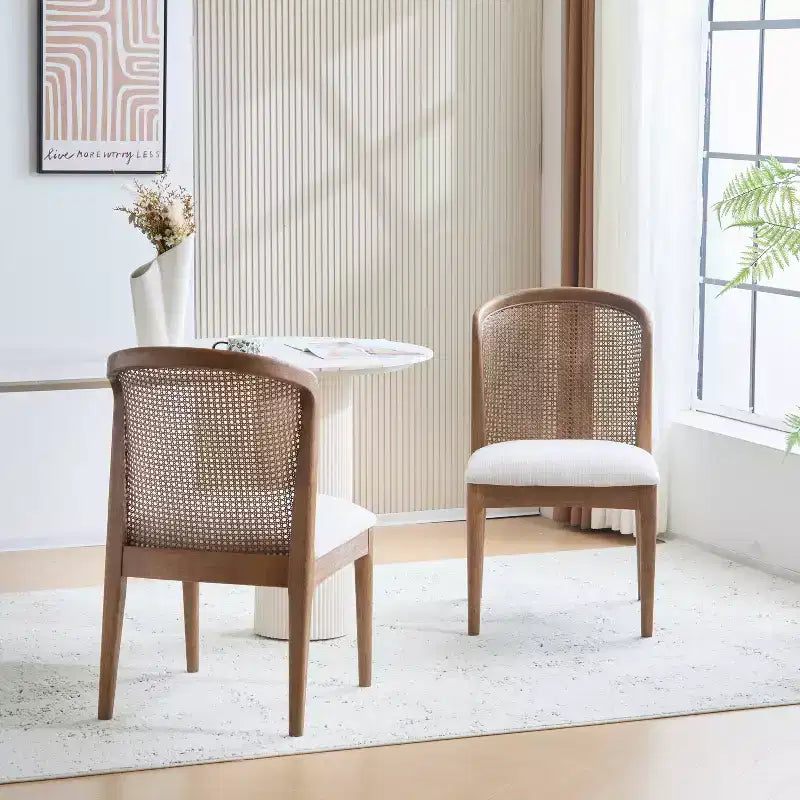 Christopher Knight Home Whim Rubber Wood Dining Chair with Rattan Back