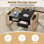 Rectangle Cocktail Table with Open Storage Shelf for Living Room, Bedroom, Black, 41.3*23.6