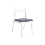 Plank+Beam Set of 2 Modern Dining Chairs, Cushioned Seat Kitchen Chair, Upholstered Solid Wood Chair for OfficeandLivingRoom, White/Slate