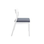 Plank+Beam Set of 2 Modern Dining Chairs, Cushioned Seat Kitchen Chair, Upholstered Solid Wood Chair for OfficeandLivingRoom, White/Slate