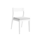 Plank+Beam Set of 2 Modern Dining Chairs, Cushioned Seat Kitchen Chair, Upholstered Solid Wood Chair for OfficeandLivingRoom, White/Cream