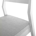 Plank+Beam Set of 2 Modern Dining Chairs, Cushioned Seat Kitchen Chair, Upholstered Solid Wood Chair for OfficeandLivingRoom, White/Cream