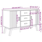vidaXL Sideboard OLDEN Brown 44.9x16.9x28.9 Solid Wood Pine