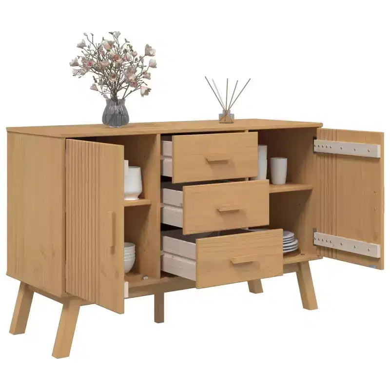 vidaXL Sideboard OLDEN Brown 44.9x16.9x28.9 Solid Wood Pine