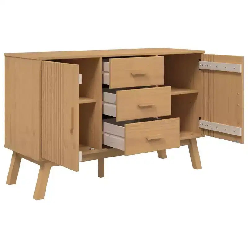 vidaXL Sideboard OLDEN Brown 44.9x16.9x28.9 Solid Wood Pine
