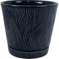 Border Concepts Ceramic Delica Loom Planter - 5.25 in. - Denim - Case of 6
