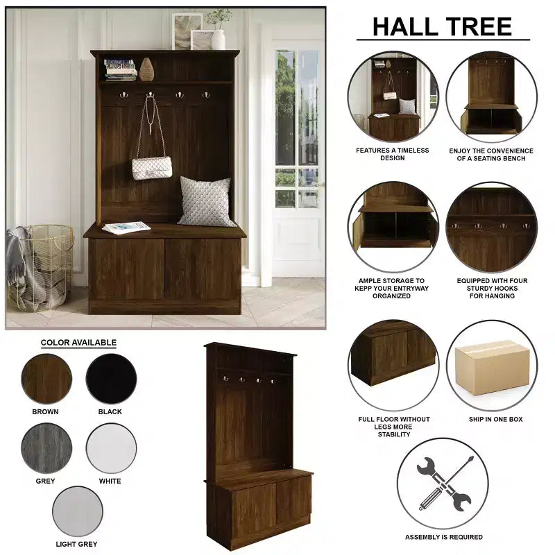 ChaletPosh Hall Tree with Bench
