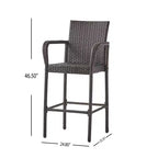 GDFStudio Conquista Outdoor Wicker 30 Inch Barstools (Set of 2)