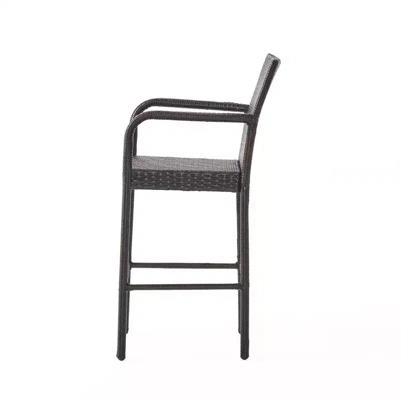 GDFStudio Conquista Outdoor Wicker 30 Inch Barstools (Set of 2)