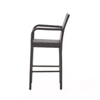 GDFStudio Conquista Outdoor Wicker 30 Inch Barstools (Set of 2)