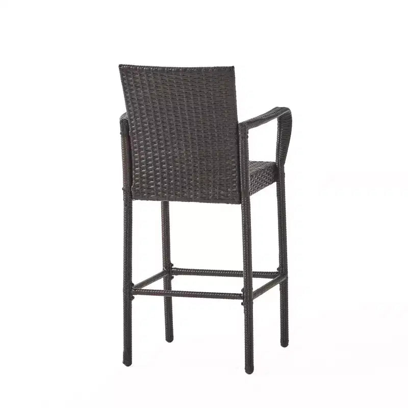 GDFStudio Conquista Outdoor Wicker 30 Inch Barstools (Set of 2)