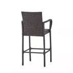 GDFStudio Conquista Outdoor Wicker 30 Inch Barstools (Set of 2)