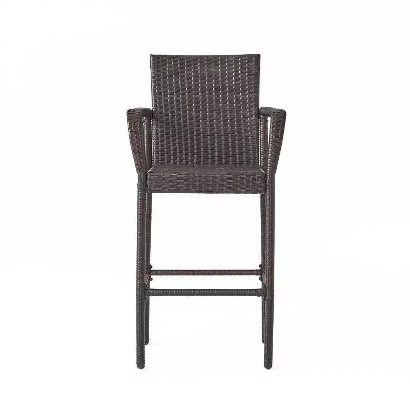 GDFStudio Conquista Outdoor Wicker 30 Inch Barstools (Set of 2)