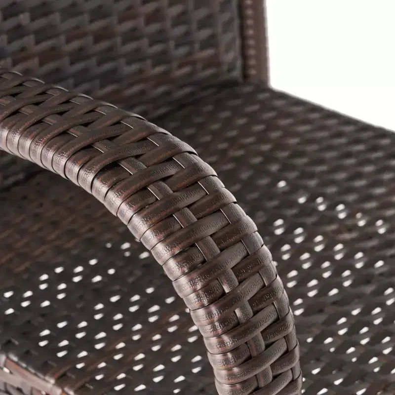 GDFStudio Conquista Outdoor Wicker 30 Inch Barstools (Set of 2)