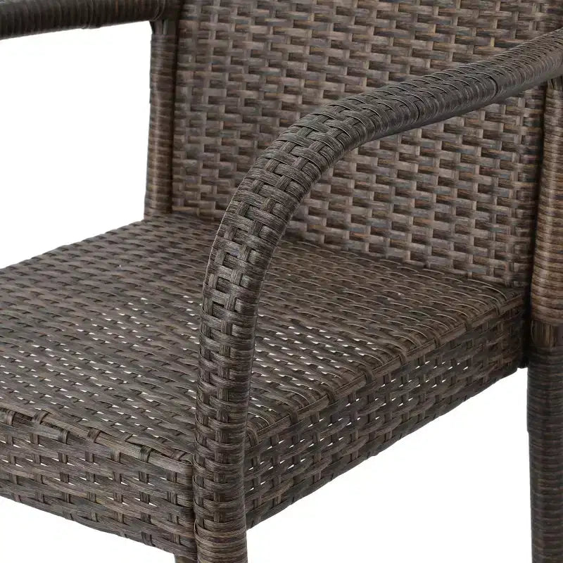 GDFStudio Conquista Outdoor Wicker 30 Inch Barstools (Set of 2)