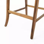 GDFStudio Baia Outdoor Acacia Wood 29 Inch Barstools with Cushion (Set of 2)