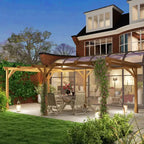 Outsunny Outdoor Pergola, Wood Gazebo Grape Trellis with Stable Structure, Dark Brown