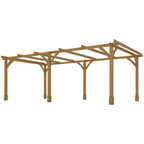 Outsunny Outdoor Pergola, Wood Gazebo Grape Trellis with Stable Structure, Dark Brown