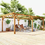 Outsunny Outdoor Pergola, Wood Gazebo Grape Trellis with Stable Structure, Dark Brown