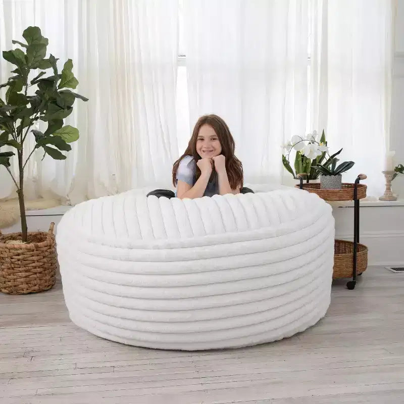 Jaxx 5 Foot Saxx Bean Bag Chair for Adults - Luxe Faux Fur