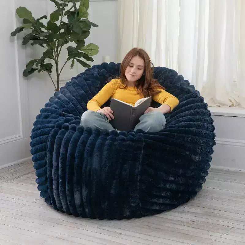 Jaxx 5 Foot Saxx Bean Bag Chair for Adults - Luxe Faux Fur