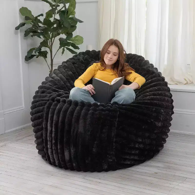 Jaxx 5 Foot Saxx Bean Bag Chair for Adults - Luxe Faux Fur