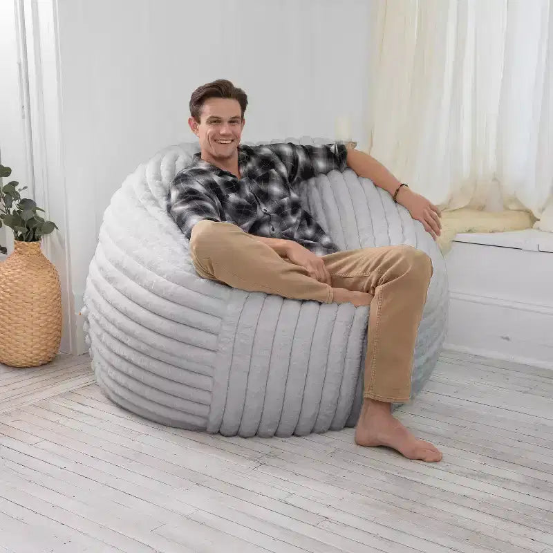 Jaxx 5 Foot Saxx Bean Bag Chair for Adults - Luxe Faux Fur