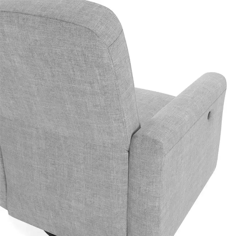 DHP Step Swivel Accent Chair with USB, Light Gray Linen