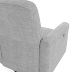 DHP Step Swivel Accent Chair with USB, Light Gray Linen