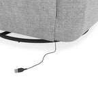 DHP Step Swivel Accent Chair with USB, Light Gray Linen