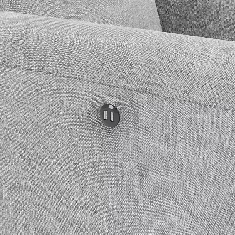 DHP Step Swivel Accent Chair with USB, Light Gray Linen