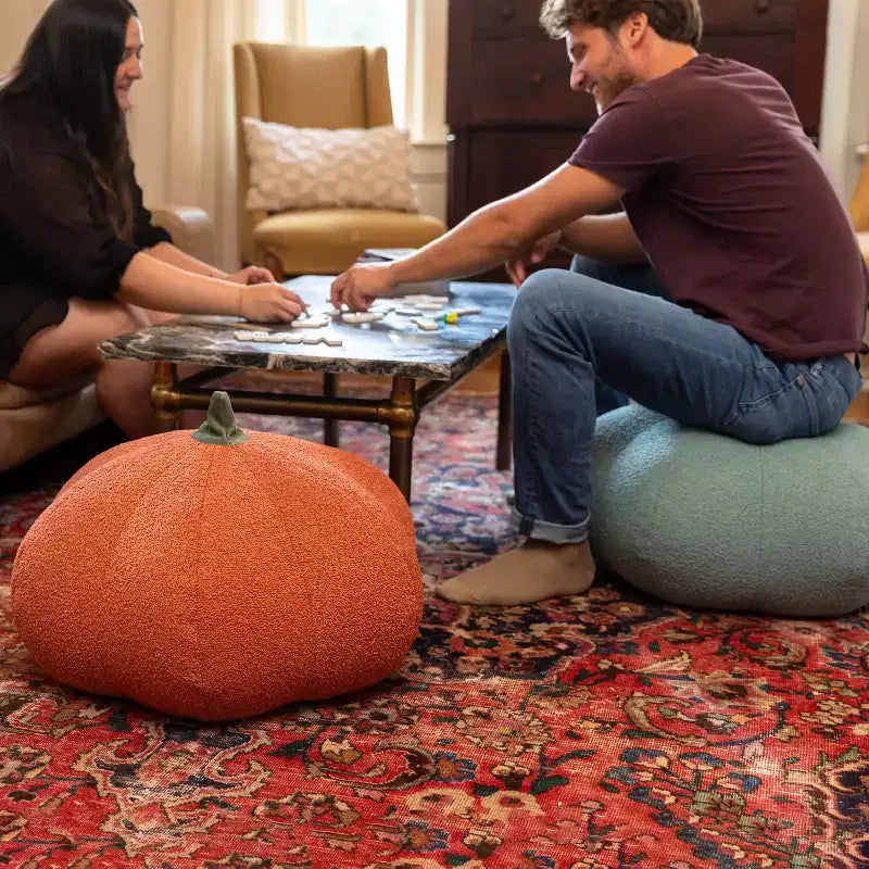 Jaxx Pumpkin Pouf - Luxurious Ottoman for Fall & Halloween Dcor